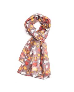 Miss SparrowCatsScarfGrey