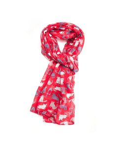 Miss SparrowCatsScarfRed