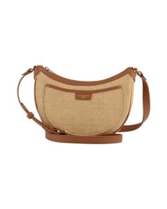 Pourchet Straw Half Moon Bag 25103