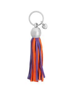 Bi-colourLargeTasselKeyRing408OrangePurple