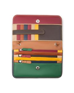 MywalitFullFlapMulticompShoulderClutch5003SangriaMulti