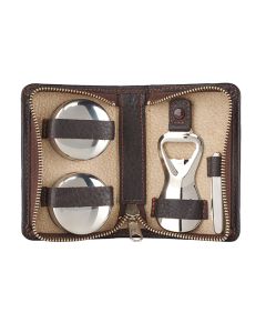 TravelFoldingCupDrinkingSet5814024Dark BrownOpen