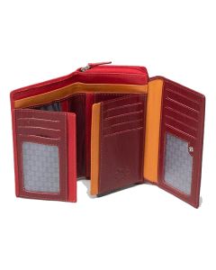 RFIDMultiPurse603021VACherryRedOrangeOpen