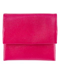 The TanneryItalian leatherLUC Lizard leatherstamped leathercoin pursejewellery rolltravel jewellery case zipped coin pursesmall purseladies purseleather jewellery holderFuchsia