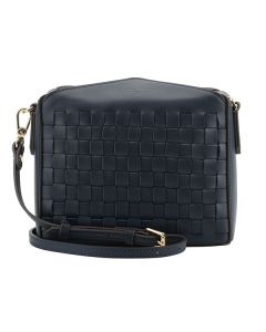 Pourchet CassettaWovenConvertibleClutchNavyFront