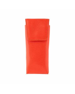 The TanneryGlassesCasewithFlap217LizardOrange