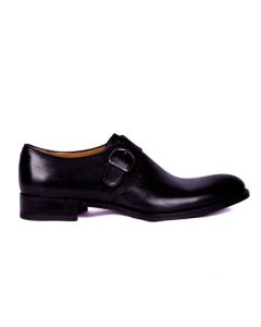 The Tannerymonk shoemens monk shoe slip onbuckleblack loafer shoesItalian leather
