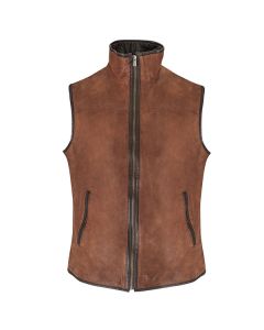 Dunhill Leather Gilet Tan Brown