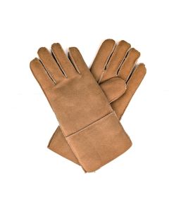 Sheepskin Gloves with Cuff Tan