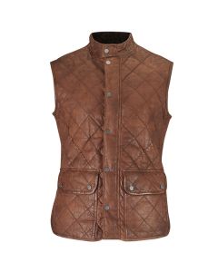 Mens Quilted Gilet Brown