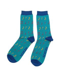 Mr Heron Music Socks Teal