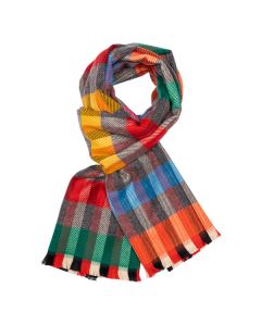 SantacanaWovenCheckScarf915Grey