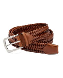 Ibex35mmStretchBraidedBelt16857Cognac Tan
