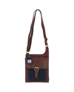 HarrisTweedCrossbodyBagTW-24TanNavy