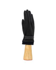 MensPlainKnittedCuffGloveBlack