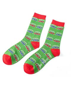Mr Heron Campervan Socks Green