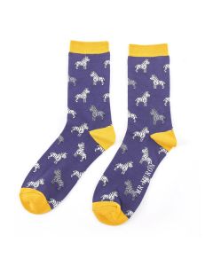 Mr Heron Zebras Socks Navy