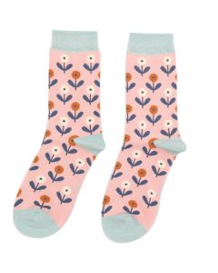 Fun Floral Socks Dusky Pink