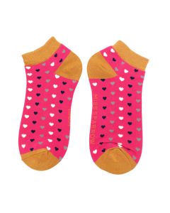 Hearts Trainer Socks Hot Pink